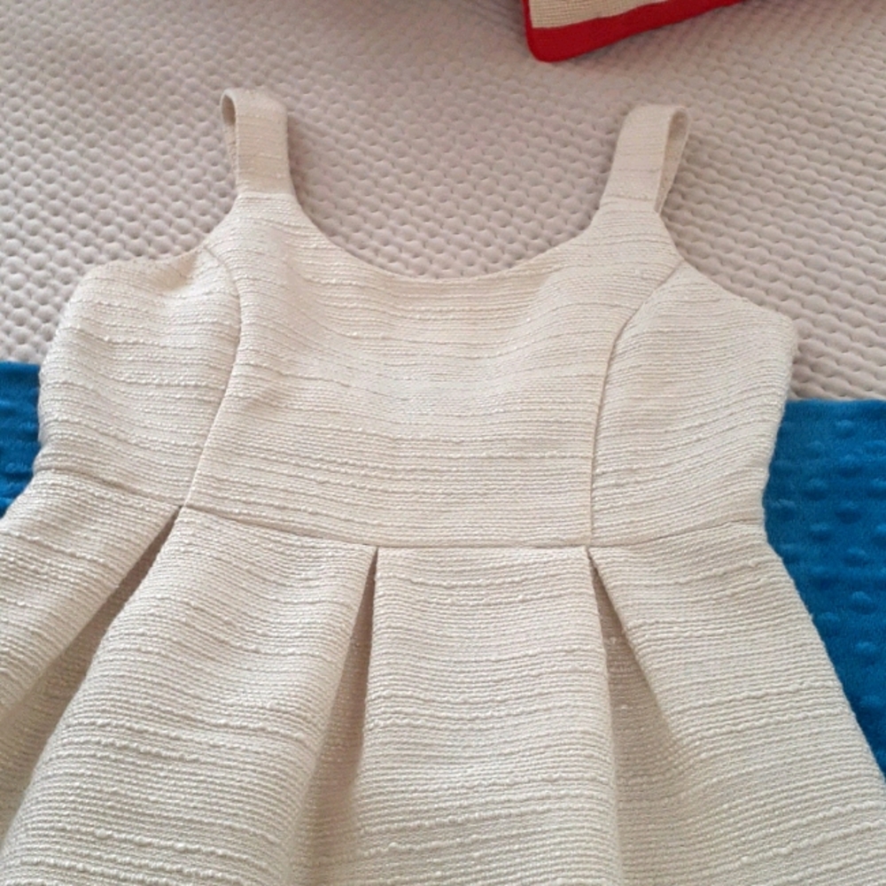 Linen A Line Shift Dress | M | Cream Ivory - Picture 4 of 9